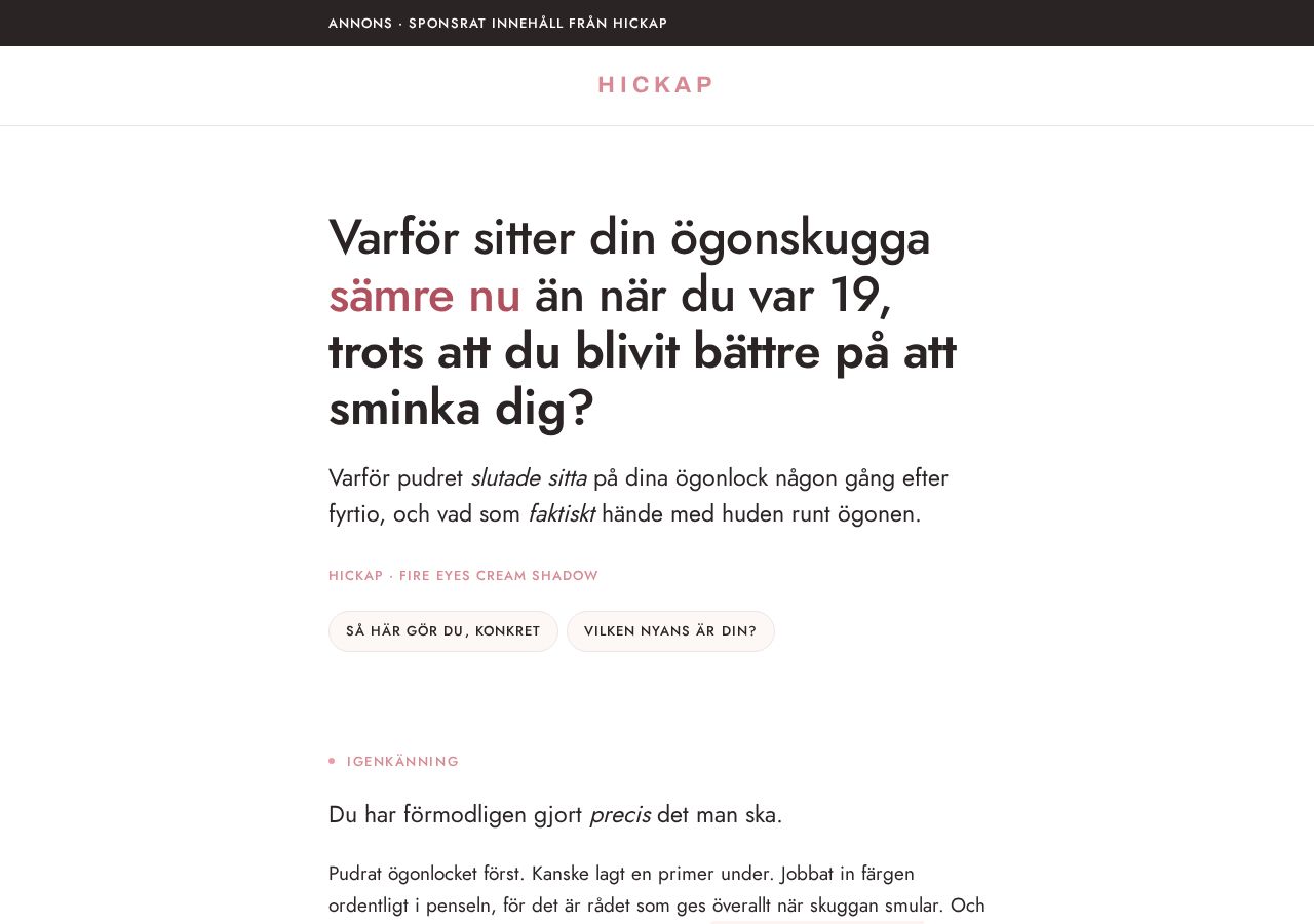 Skärmbild av presell-sidan för Case 1 - Hickap